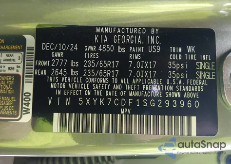 2025 Kia Sportage X-Pro из США, поврежденный, VIN 5XYK7CDF1SG293960